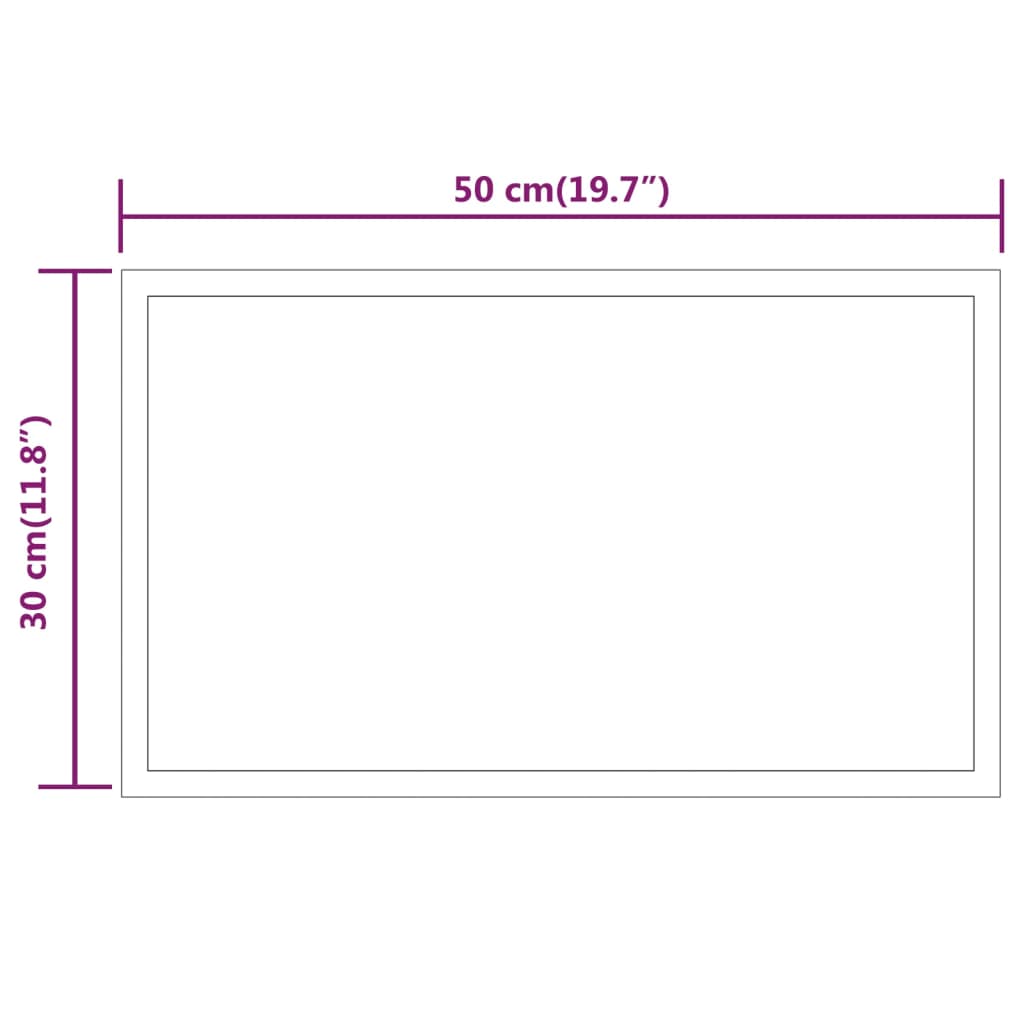 Kylpyhuoneen LED-peili 50x30 cm - Harrastajankoti.fi