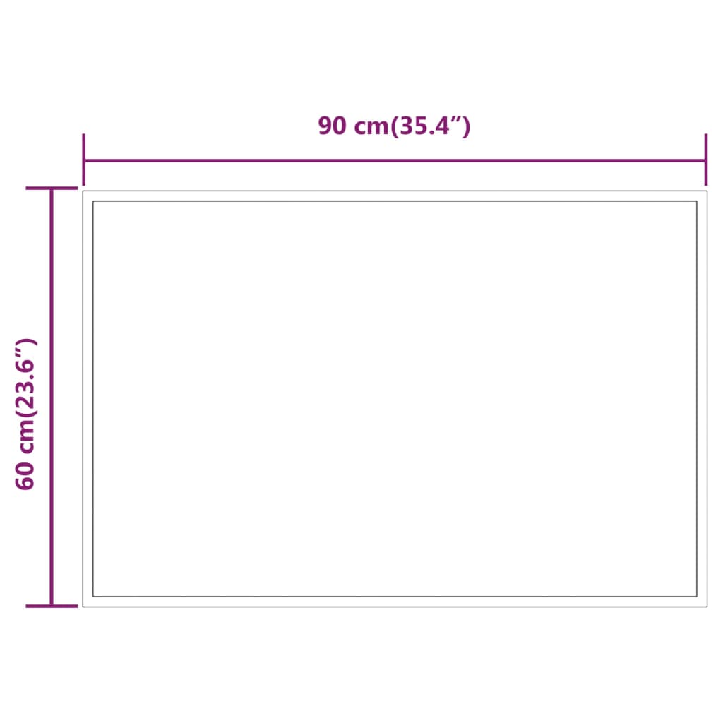 Kylpyhuoneen LED-peili 90x60 cm - Harrastajankoti.fi