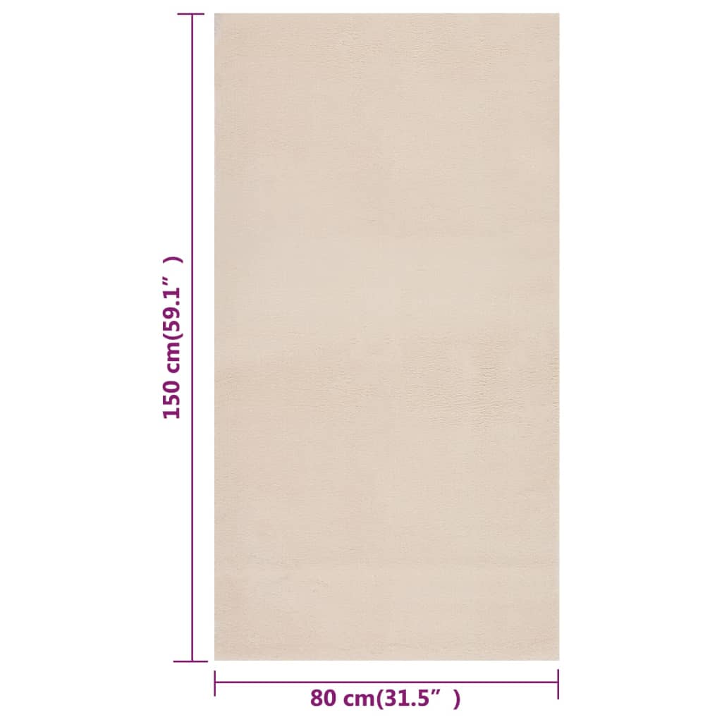 Matto pestävä pehmeä pörröinen 80x150 cm liukumaton beige - Harrastajankoti.fi
