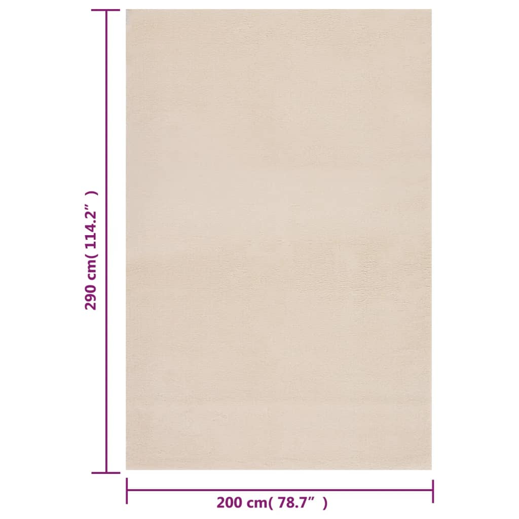Matto pestävä pehmeä pörröinen 200x290 cm liukumaton beige - Harrastajankoti.fi