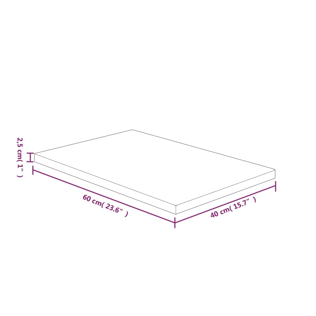 Kylpyhuoneen työtaso t.ruskea 60x40x2,5 cm käsitelty täysi puu - Harrastajankoti.fi