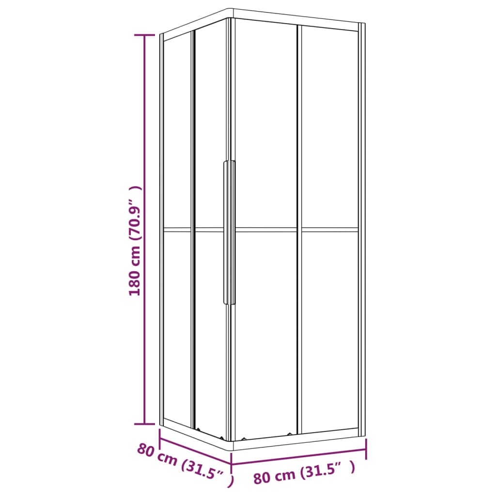Suihkukaappi raidallinen ESG 80x80x180 cm musta - Harrastajankoti.fi