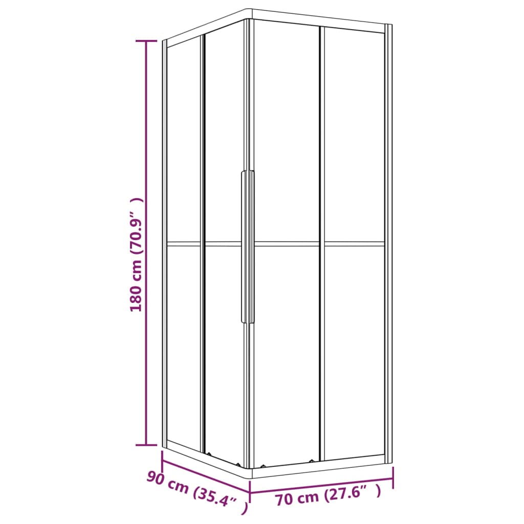 Suihkukaappi raidallinen ESG 90x70x180 cm musta - Harrastajankoti.fi