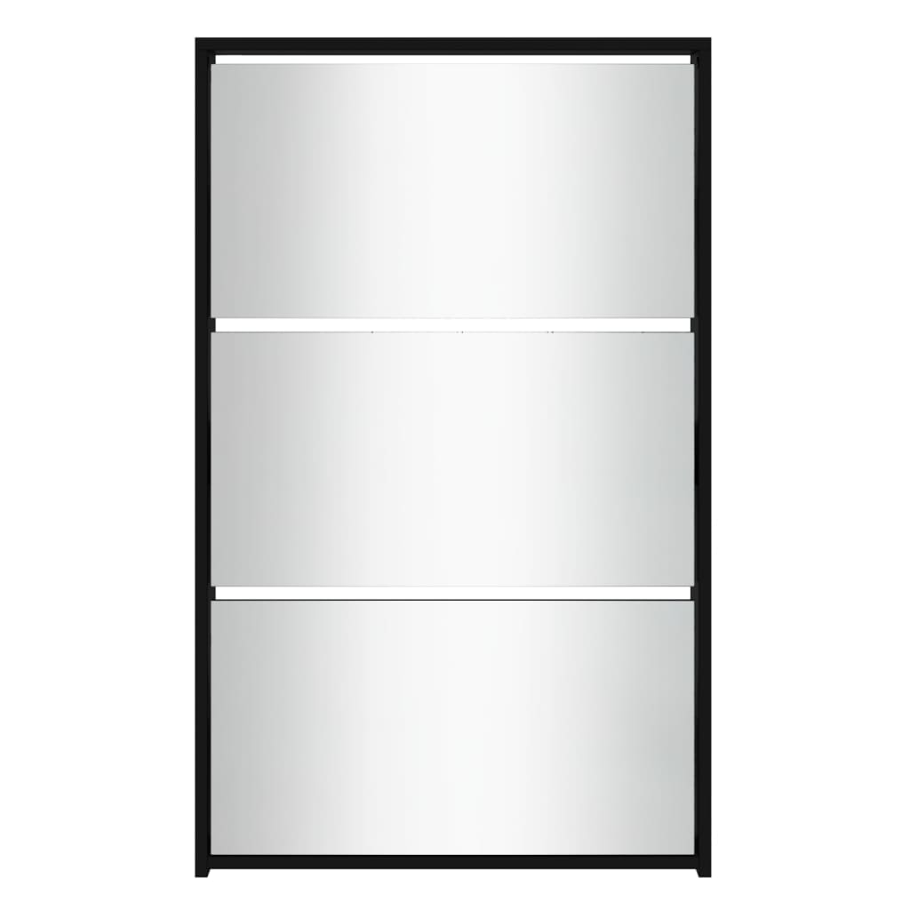 Kenkäkaappi peilillä 3-kerroksinen musta 63x17x102,5 cm - Harrastajankoti.fi