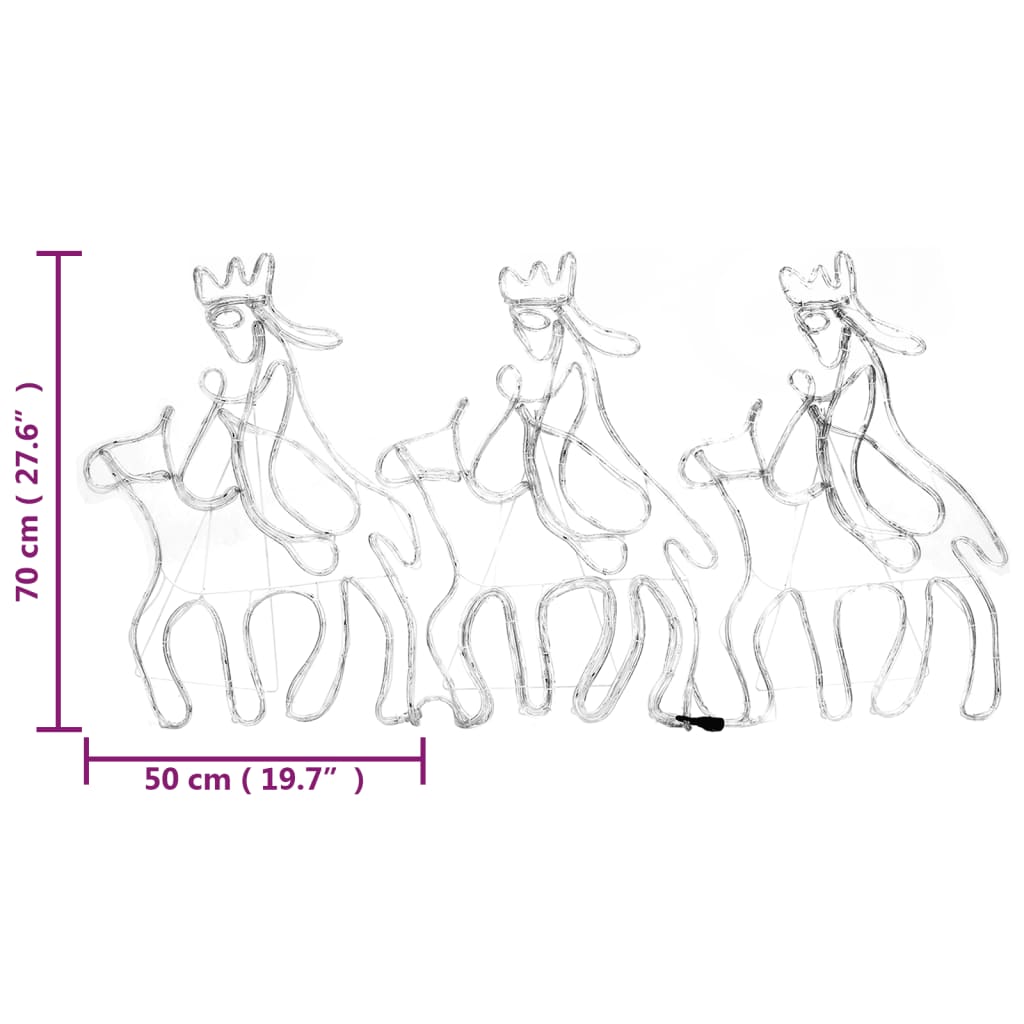 Kolme tietäjää joulukoriste 504 LED-valoa 70x50 cm - Harrastajankoti.fi