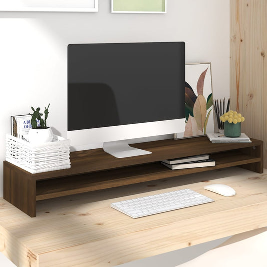 Näyttöteline ruskea tammi 100x24x13 cm tekninen puu - Harrastajankoti.fi