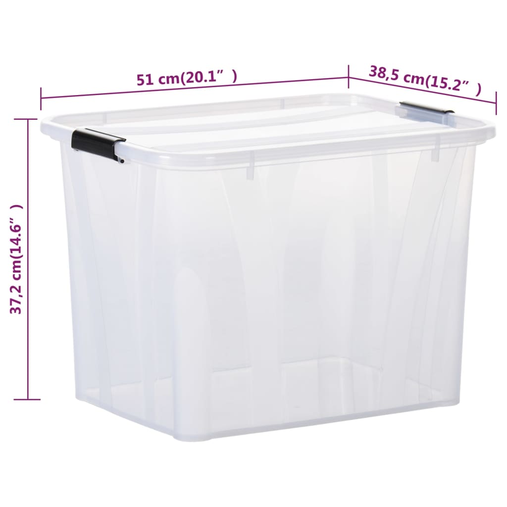 Säilytyslaatikot kansilla 5 kpl läpinäkyvä 55 l - Harrastajankoti.fi