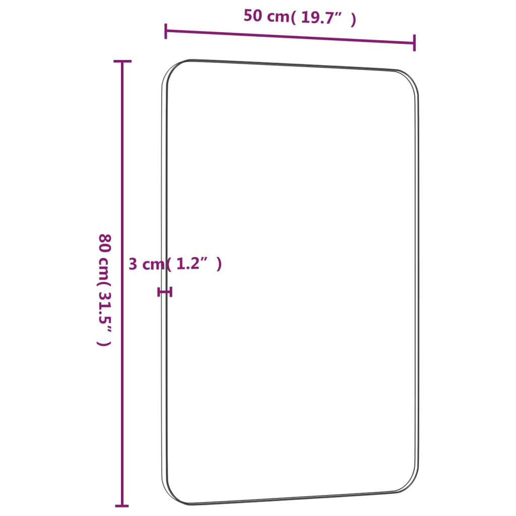 Seinäpeili musta 50x80 cm suorakulmio - Harrastajankoti.fi