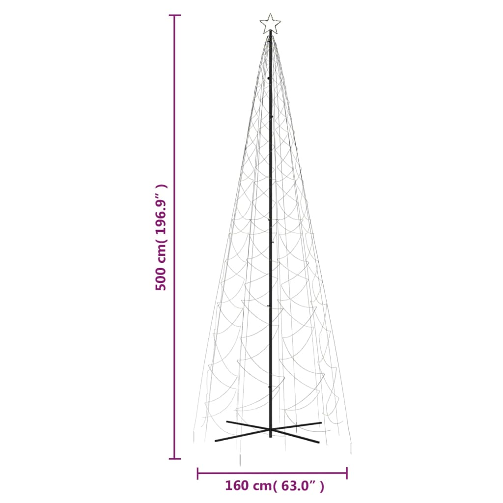 Kartio joulukuusi 1400 lämpimän valkoista LED-valoa 160x500 cm - Harrastajankoti.fi