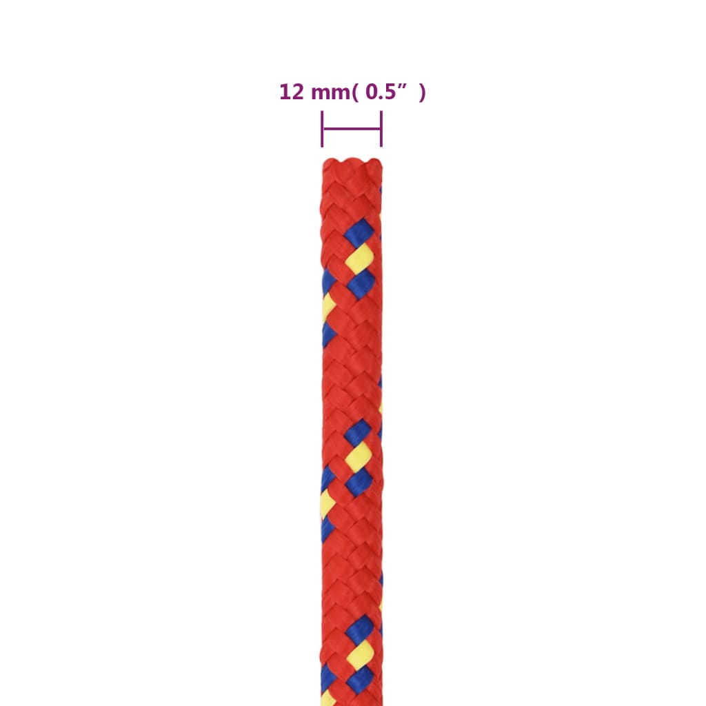 Veneköysi punainen 12 mm 25 m polypropeeni - Harrastajankoti.fi