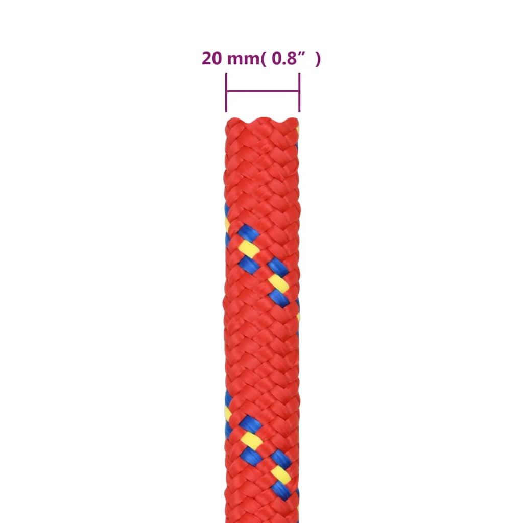 Veneköysi punainen 20 mm 25 m polypropeeni - Harrastajankoti.fi