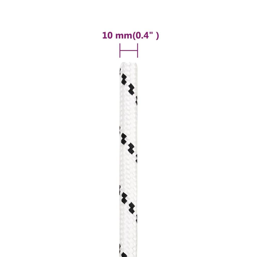 Työköysi valkoinen 10 mm 100 m polyesteri - Harrastajankoti.fi
