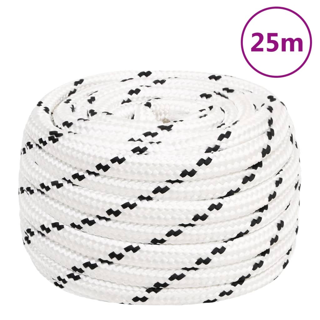 Punottu veneköysi valkoinen 18 mm x 25 m polyesteri - Harrastajankoti.fi