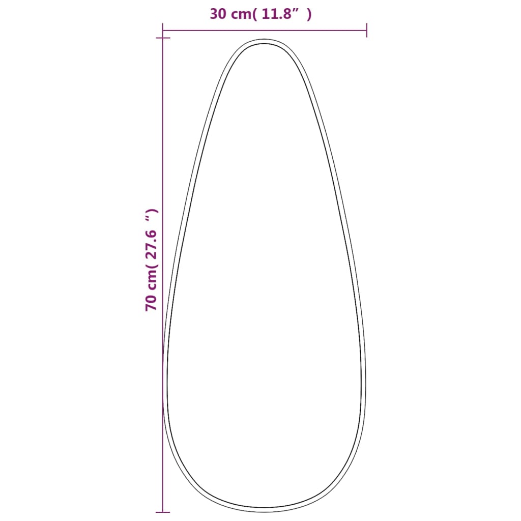 Seinäpeili musta 70x30 cm - Harrastajankoti.fi