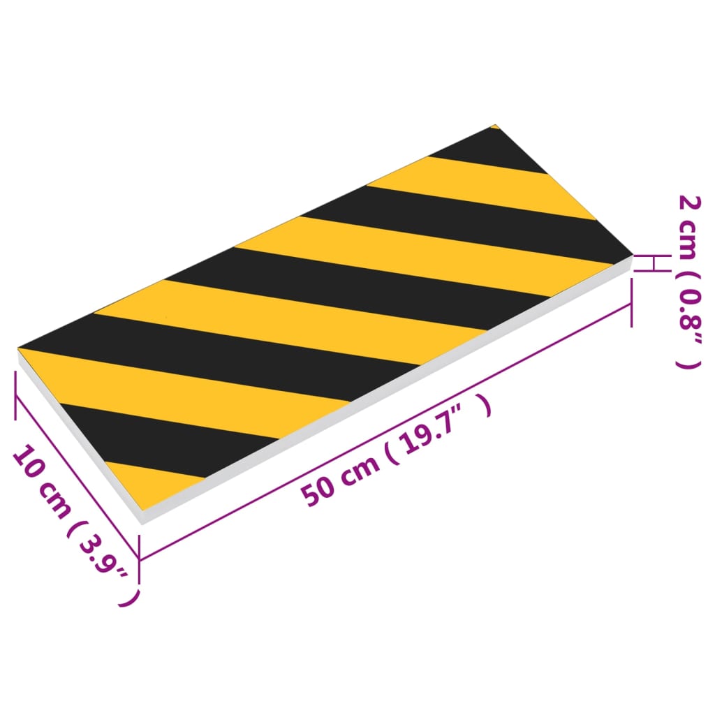 Seinäsuojat 6 kpl keltainen ja musta 50x10x2 cm EVA vaahtomuovi - Harrastajankoti.fi