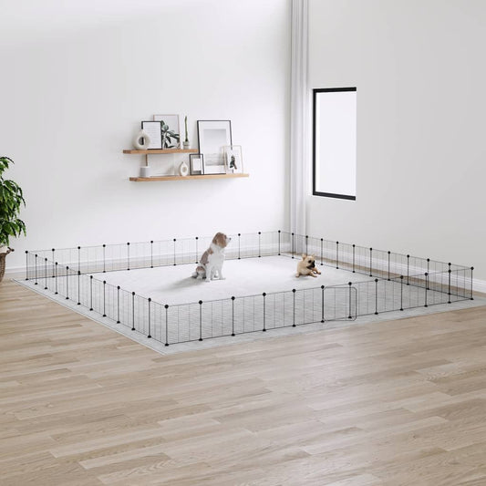 44-paneelinen lemmikkihäkki ovella musta 35x35 cm teräs - Harrastajankoti.fi