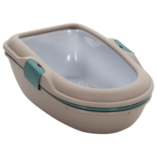 Kissan hiekkalaatikko ruskea ja valkoinen 59x39x22 cm PP - Harrastajankoti.fi