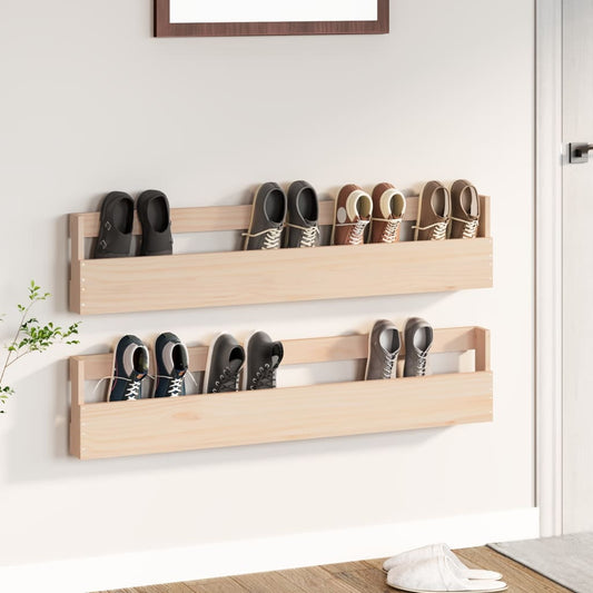 Seinäkenkätelineet 2 kpl 110x9x23 cm täysi mänty - Harrastajankoti.fi