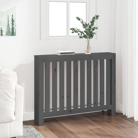 Lämpöpatterin suoja harmaa 108,5x19x84 cm täysi mänty - Harrastajankoti.fi