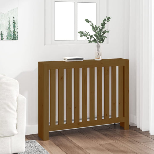 Lämpöpatterin suoja hunajanruskea 108,5x19x84 cm täysi mänty - Harrastajankoti.fi