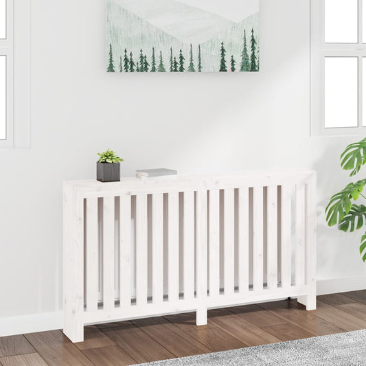 Lämpöpatterin suoja valkoinen 153x19x84 cm täysi mänty - Harrastajankoti.fi