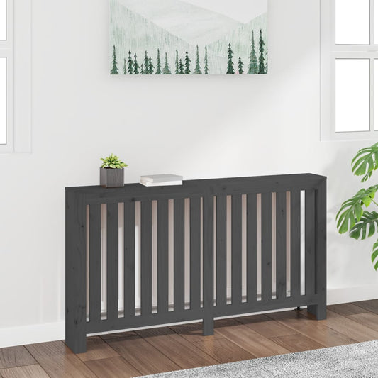 Lämpöpatterin suoja harmaa 153x19x84 cm täysi mänty - Harrastajankoti.fi
