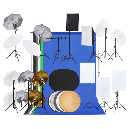 Valokuvastudiosarja valosarja, taustakangas ja heijastin - Harrastajankoti.fi