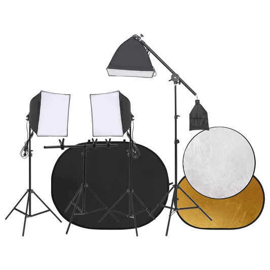 Valokuvastudiosarja valosarja, taustakangas ja heijastin - Harrastajankoti.fi