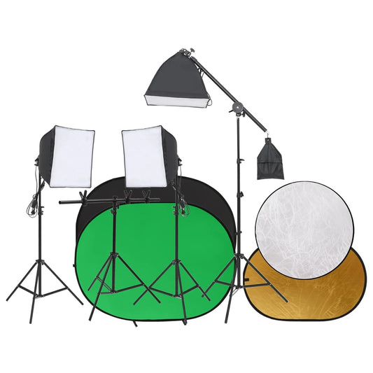 Valokuvastudiosarja valosarja, taustakangas ja heijastin - Harrastajankoti.fi