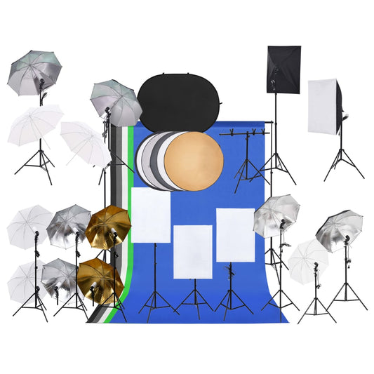 Valokuvastudiosarja valosarja, taustakangas ja heijastin - Harrastajankoti.fi