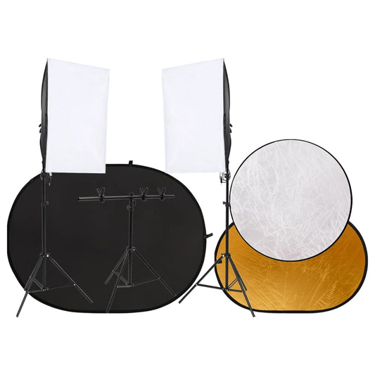 Valokuvastudiosarja valosarja, taustakangas ja heijastin - Harrastajankoti.fi