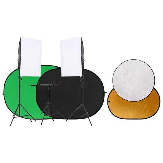 Valokuvastudiosarja valosarja, taustakangas ja heijastin - Harrastajankoti.fi