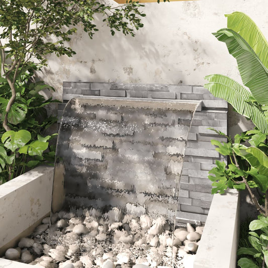 Suorakulmainen uima-altaan vesiputous ruostumaton teräs 110 cm - Harrastajankoti.fi