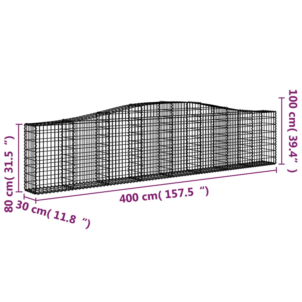 Kaarevat kivikorit 25 kpl 400x30x80/100 cm galvanoitu rauta - Harrastajankoti.fi