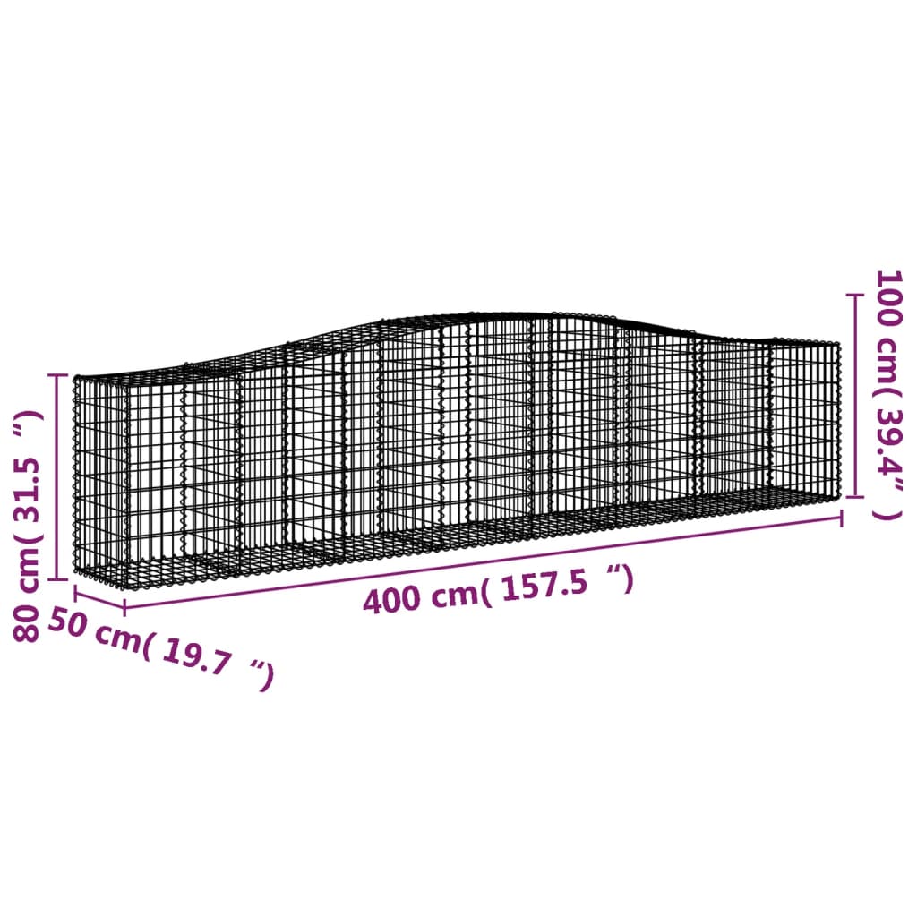 Kaarevat kivikorit 20 kpl 400x50x80/100 cm galvanoitu rauta - Harrastajankoti.fi
