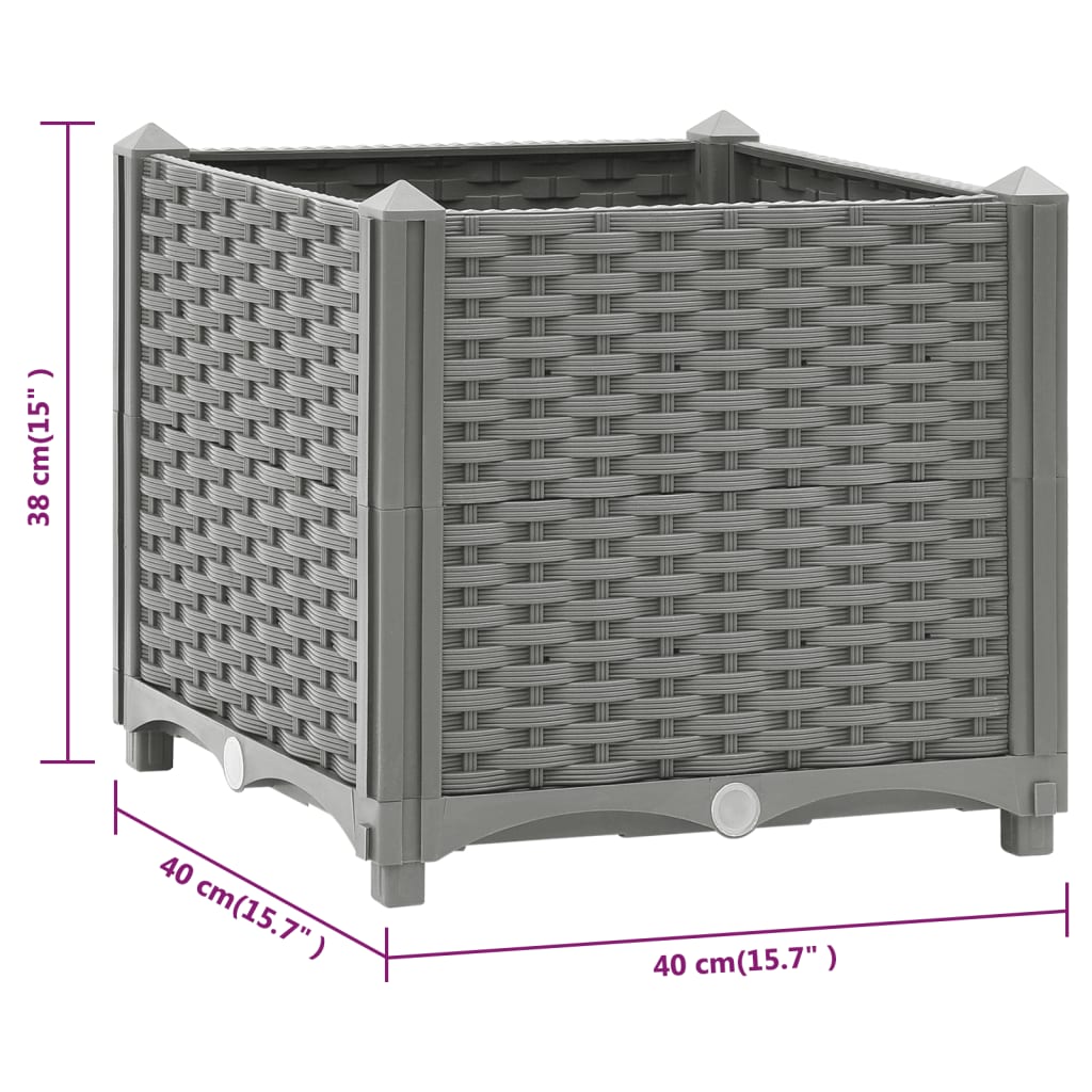 Korotettu kukkalaatikko 40x40x38 cm polypropeeni - Harrastajankoti.fi