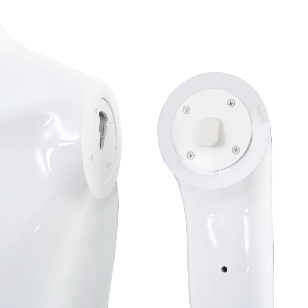 Aidon kokoinen miesmallinukke lasijalustalla valkoinen 185 cm - Harrastajankoti.fi