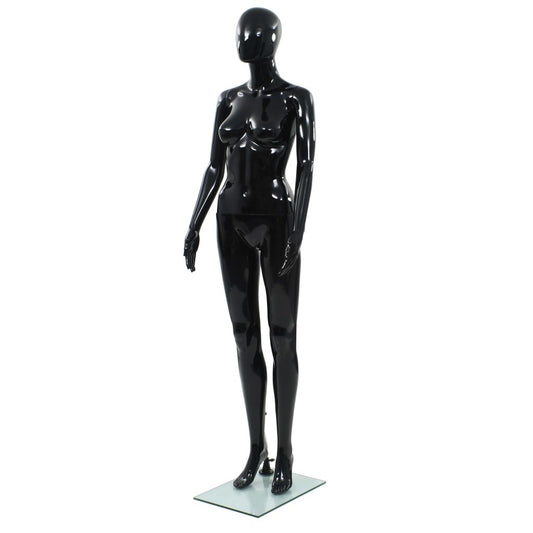 Aidon kokoinen naismallinukke lasijalustalla musta 175 cm - Harrastajankoti.fi