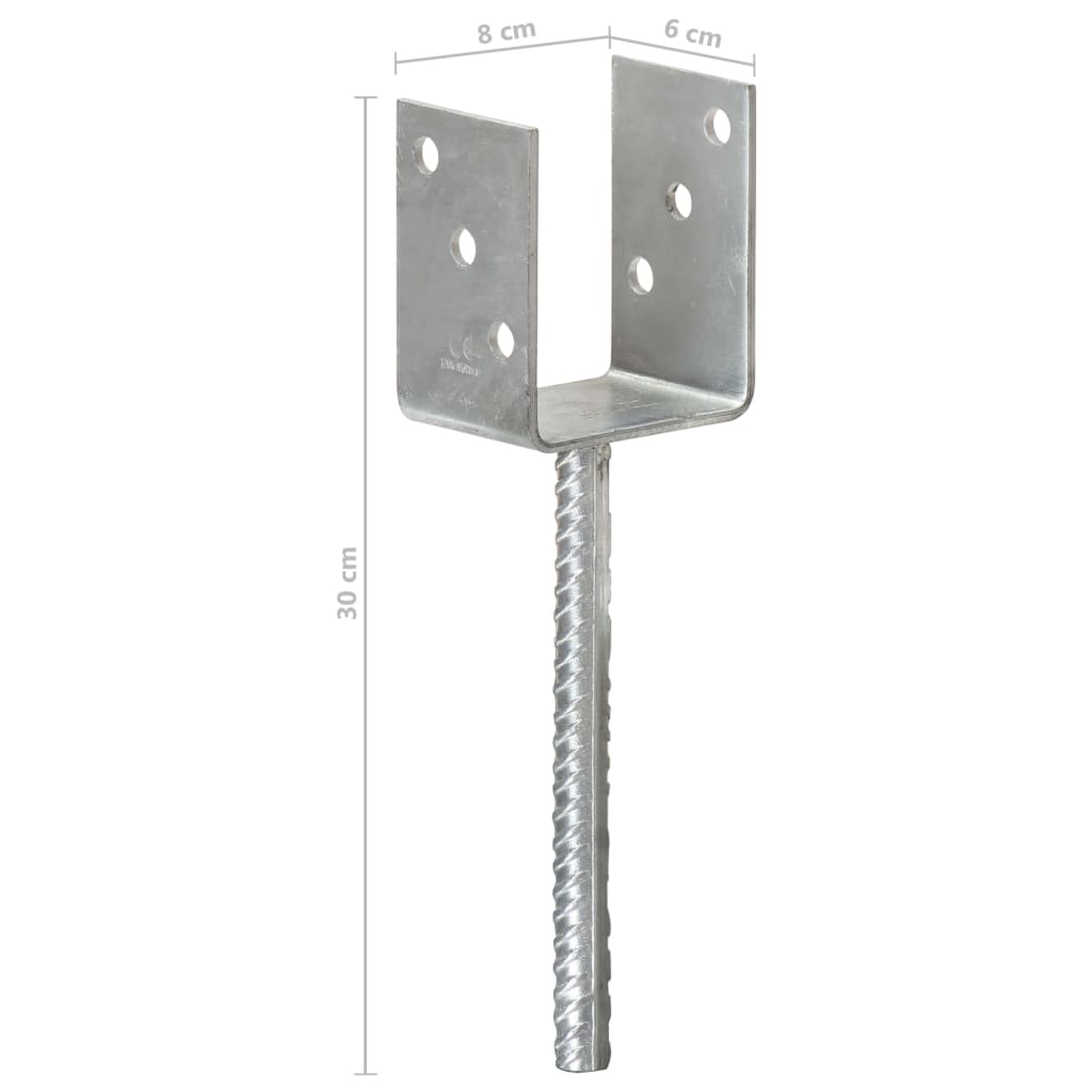 Aita-ankkurit 6 kpl hopea 8x6x30 cm galvanoitu teräs - Harrastajankoti.fi