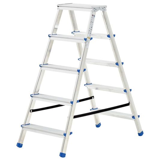 Alumiiniset kaksipuoliset tikkaat 5 askelmaa 113 cm - Harrastajankoti.fi