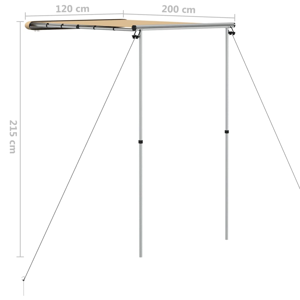 Asuntoauton ja -vaunun markiisi 1,2x2x2,15 m beige - Harrastajankoti.fi