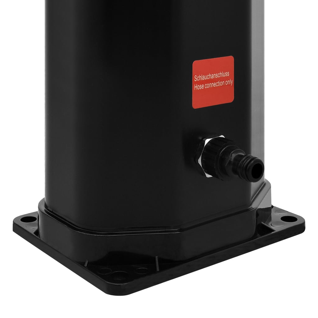 Aurinkolämmitteinen ulkosuihku, suihkupää ja hana 35 l musta - Harrastajankoti.fi