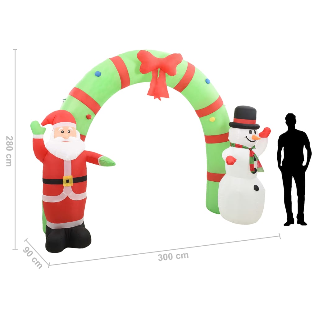 Ilmatäytteinen joulukoriste joulupukki ja lumiukko LED 280 cm - Harrastajankoti.fi