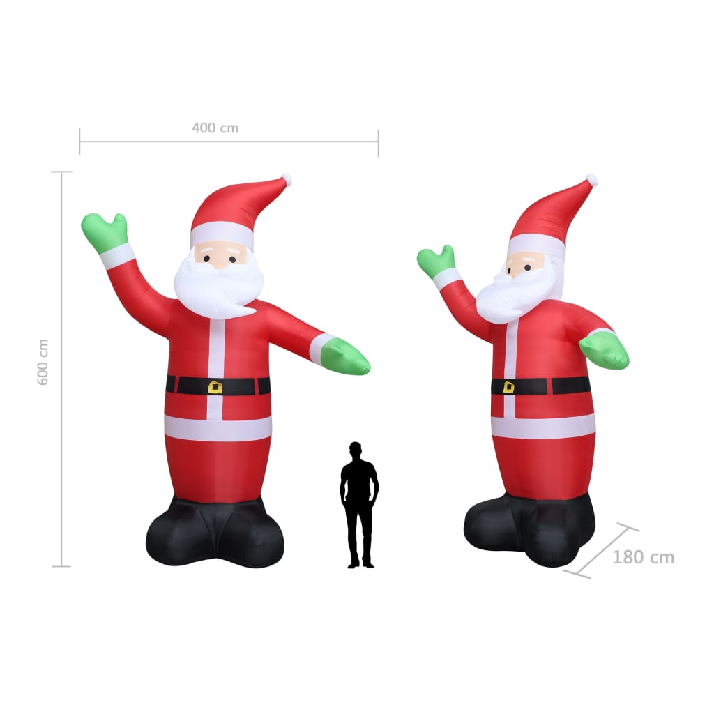 Ilmatäytteinen joulupukki LED IP44 600 cm XXL - Harrastajankoti.fi