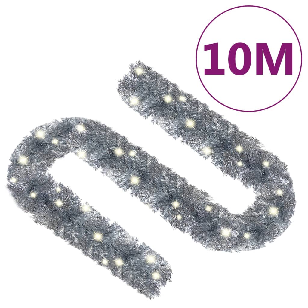 Jouluköynnös LED-valoilla 10 m hopea - Harrastajankoti.fi