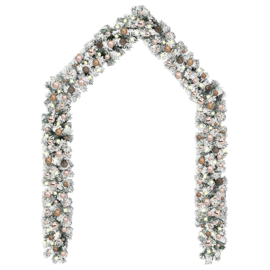 Jouluköynnös LED-valoilla ja palloilla vihreä 20 m PVC - Harrastajankoti.fi