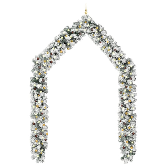 Jouluköynnös LED-valoilla ja palloilla vihreä 20 m PVC - Harrastajankoti.fi