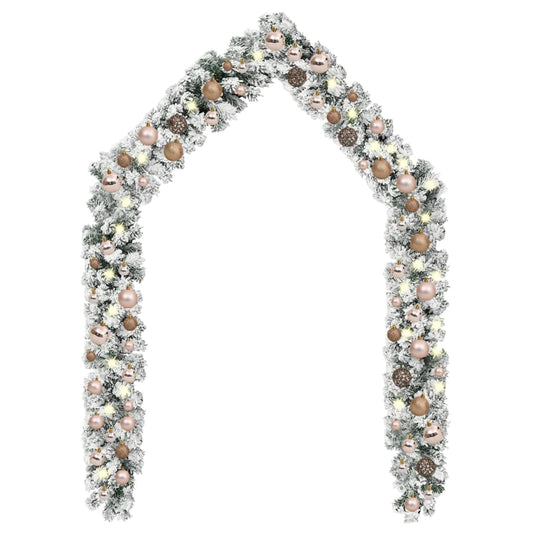 Jouluköynnös LED-valoilla ja palloilla vihreä 5 m PVC - Harrastajankoti.fi