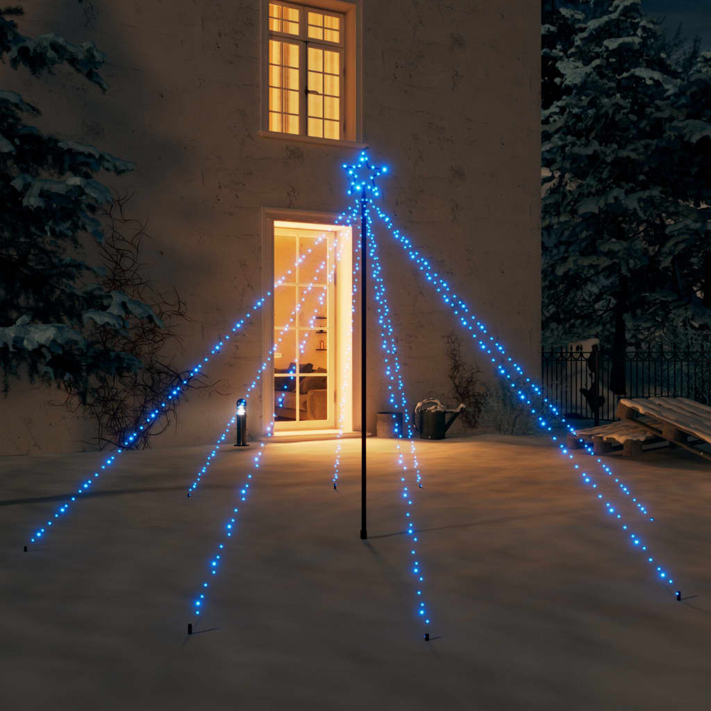 Joulukuusen valot sisä-/ulkokäyttöön 400 LED-valoa sininen 2,5m - Harrastajankoti.fi