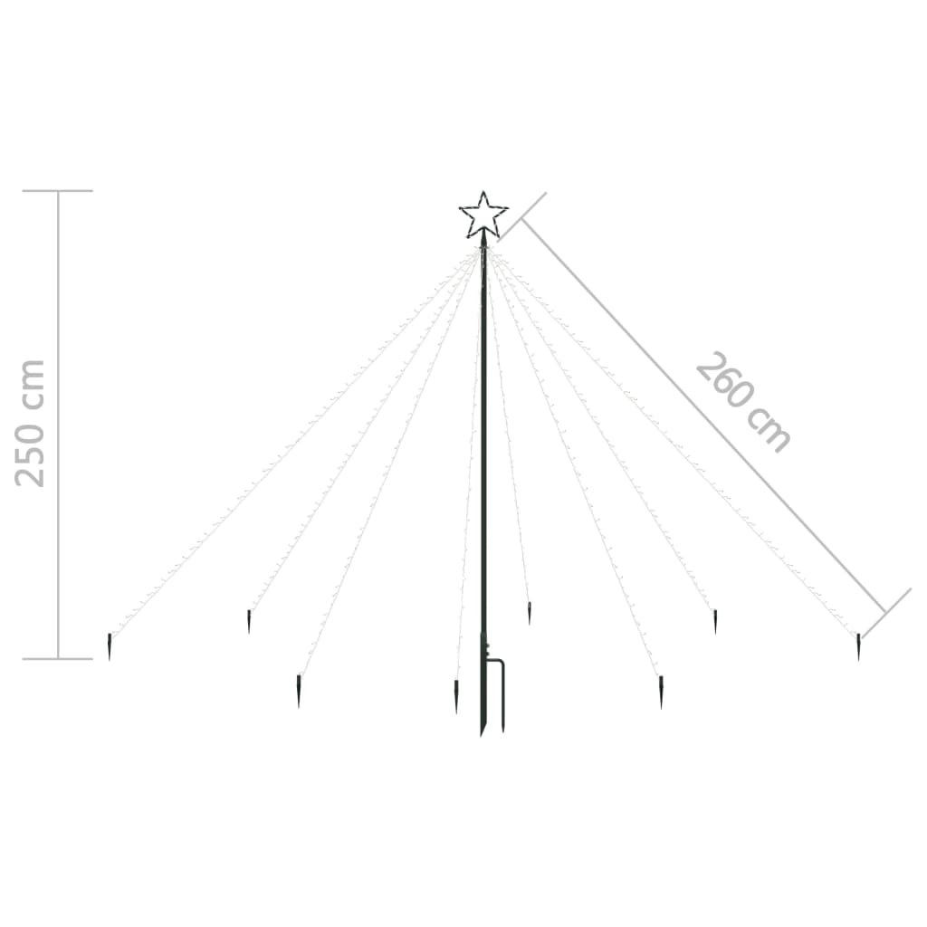 Joulukuusen valot sisä-/ulkokäyttöön 400 LED-valoa värikäs 2,5m - Harrastajankoti.fi
